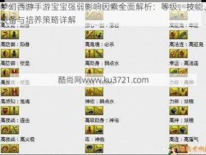 梦幻西游手游宝宝强弱影响因素全面解析：等级、技能、装备与培养策略详解