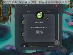 魔女之泉4红宝石获取攻略：揭秘红宝石神秘获取方式