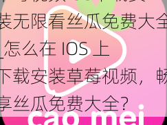 草莓视频IOS下载安装无限看丝瓜免费大全_怎么在 IOS 上下载安装草莓视频，畅享丝瓜免费大全？