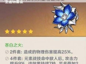 原神苍白之火圣遗物套装效果全面解析：攻击与防御的双重增益揭秘