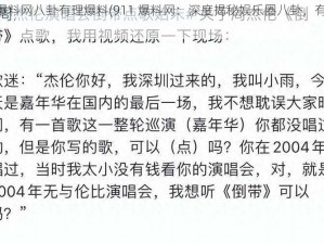 911爆料网八卦有理爆料(911 爆料网：深度揭秘娱乐圈八卦，有理有据)