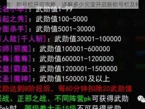 热血江湖手游：称号栏开启攻略，详解多少元宝开启新称号栏及特权福利揭秘