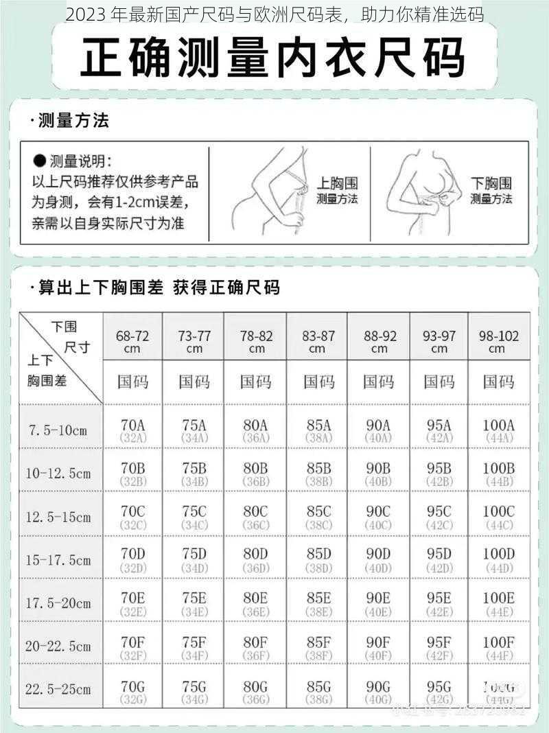 2023 年最新国产尺码与欧洲尺码表，助力你精准选码