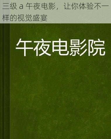 三级 a 午夜电影，让你体验不一样的视觉盛宴