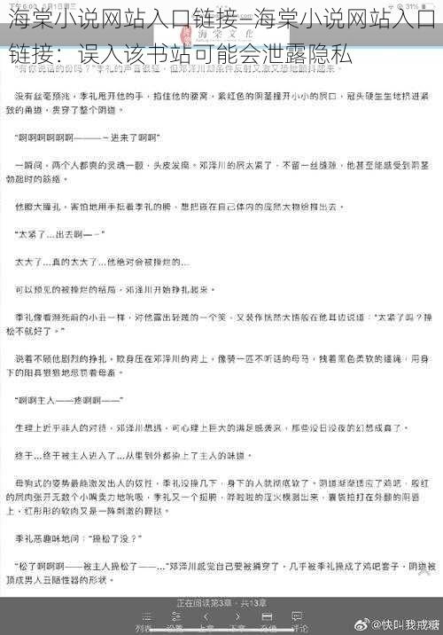 海棠小说网站入口链接—海棠小说网站入口链接：误入该书站可能会泄露隐私