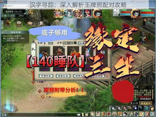 汉字寻踪：深入解析王牌照配对攻略