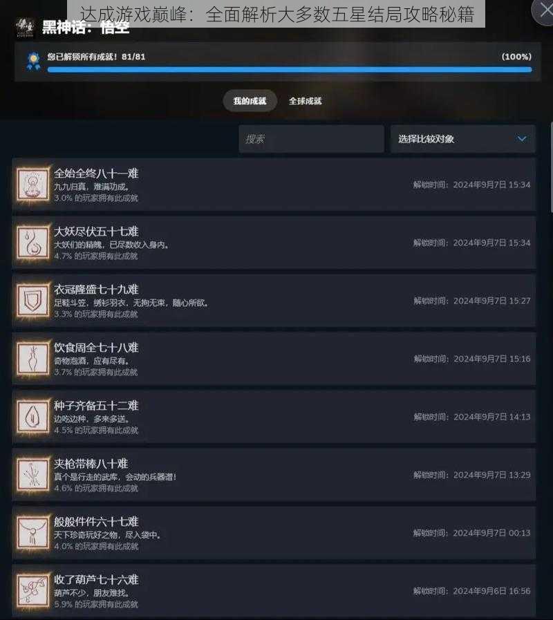 达成游戏巅峰：全面解析大多数五星结局攻略秘籍