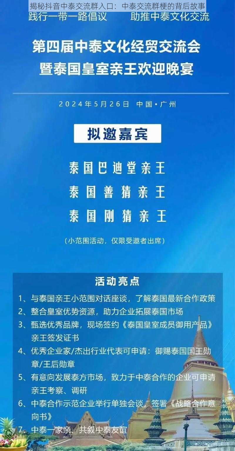 揭秘抖音中泰交流群入口：中泰交流群梗的背后故事