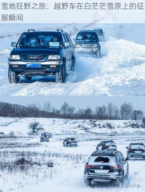 雪地狂野之旅：越野车在白茫茫雪原上的征服瞬间