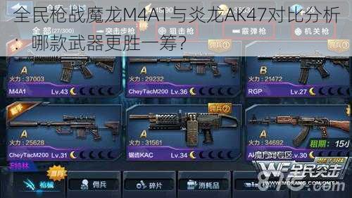 全民枪战魔龙M4A1与炎龙AK47对比分析：哪款武器更胜一筹？