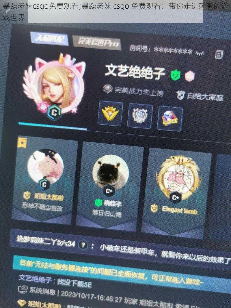 暴躁老妹csgo免费观看;暴躁老妹 csgo 免费观看：带你走进刺激的游戏世界