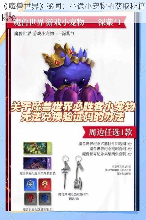 《魔兽世界》秘闻：小诡小宠物的获取秘籍揭秘