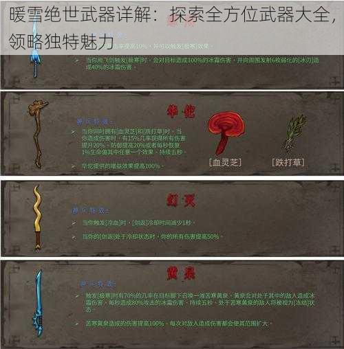 暖雪绝世武器详解：探索全方位武器大全，领略独特魅力