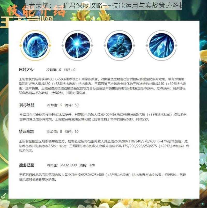 王者荣耀：王昭君深度攻略——技能运用与实战策略解析