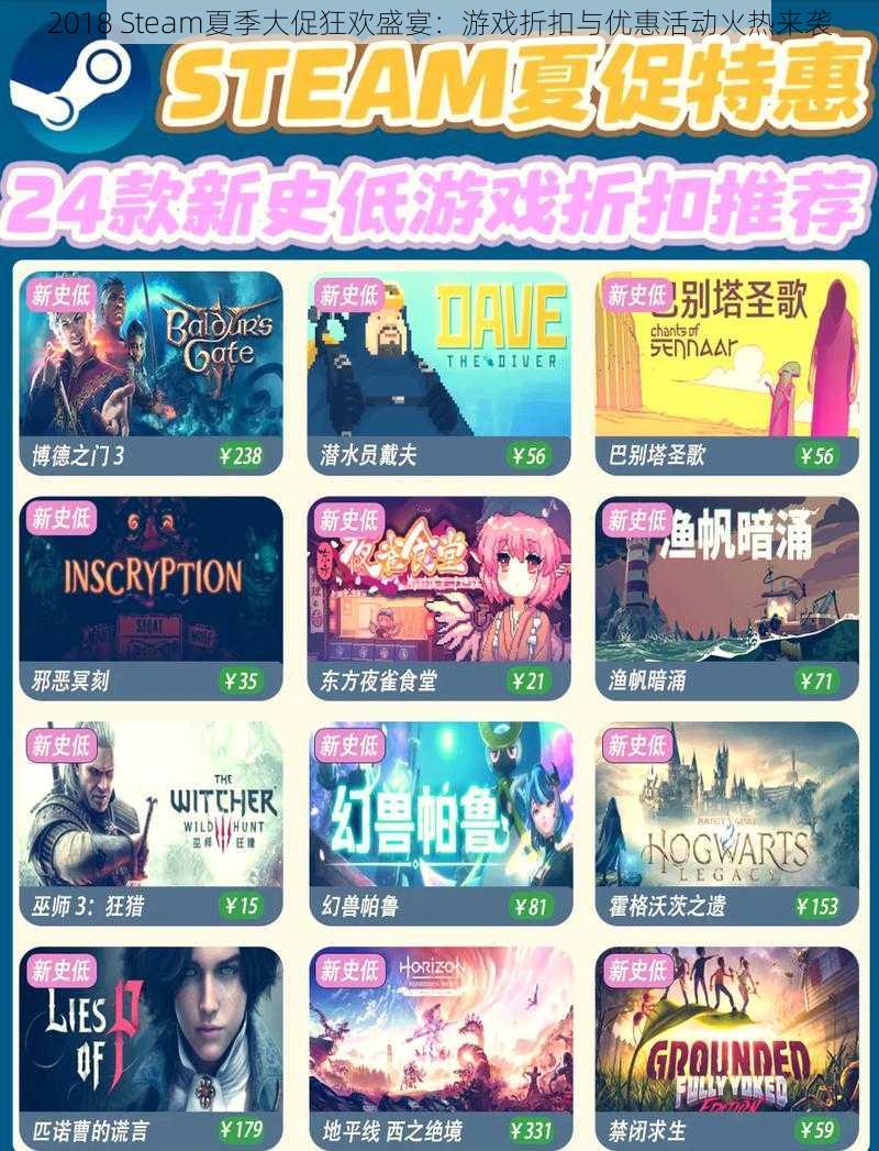 2018 Steam夏季大促狂欢盛宴：游戏折扣与优惠活动火热来袭