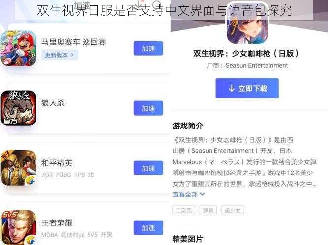 双生视界日服是否支持中文界面与语音包探究