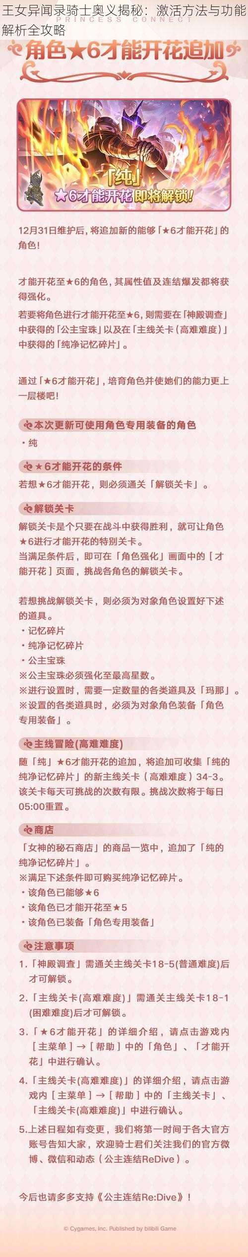 王女异闻录骑士奥义揭秘：激活方法与功能解析全攻略